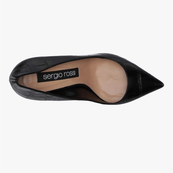 Sergio Rossi Godiva Black Croc Alligator Pumps Heels 5 35.5 35 1/2 - Picture 12 of 15